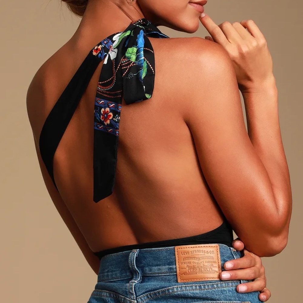 Lulus Black One-Shoulder Bodysuit, XS, Like new
